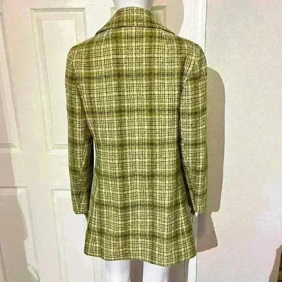 Vintage Pendleton 60s 70s Womens Green Shadow Plaid Blazer Jacket Coat Medium - Picture 2 of 14